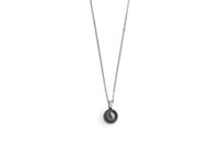 Halsschmuck 925 Silber rhodiniert Perle 10mm+Zirkonia