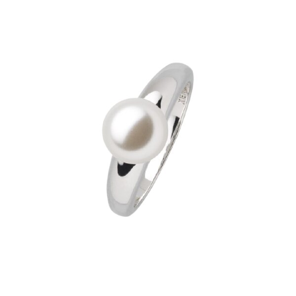 Ring 925 Silber rhodiniert Perle 8mm