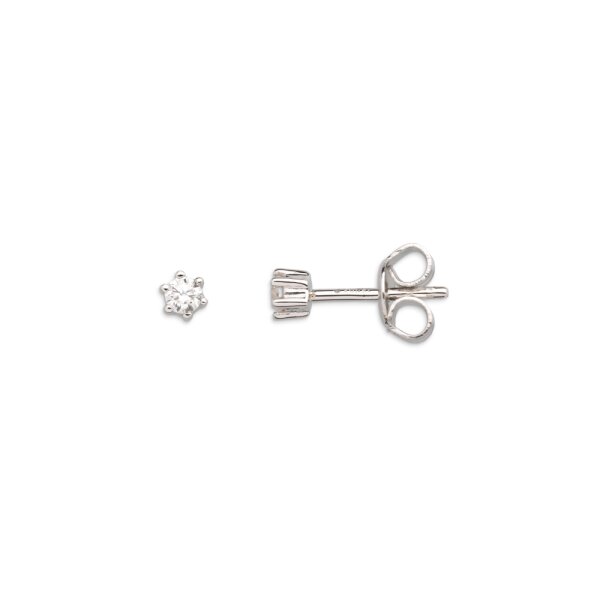 Ohrschmuck 925 Silber rhodiniert Zirkonia 6 Krappen-Fassung