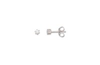 Ohrschmuck 925 Silber rhodiniert Zirkonia 6 Krappen-Fassung