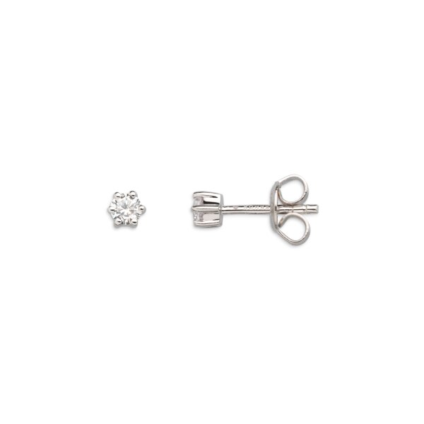 Ohrschmuck 925 Silber rhodiniert Zirkonia 6 Krappen-Fassung