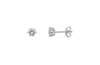 Ohrschmuck 925 Silber rhodiniert Zirkonia 6 Krappen-Fassung