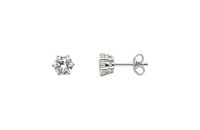 Ohrschmuck 925 Silber rhodiniert Zirkonia 6 Krappen-Fassung
