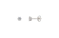 Ohrschmuck 925 Silber rhodiniert Zirkonia 6 Krappen-Fassung
