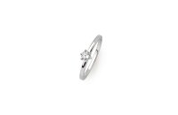 Ring 925 Silber rhodiniert Zirkonia 6 Krappen-Fassung