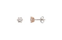 Ohrschmuck 925 Silber rose vergoldet Zirkonia 6...
