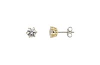 Ohrschmuck 925 Silber gelb vergoldet Zirkonia 6...