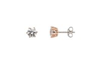 Ohrschmuck 925 Silber rose vergoldet Zirkonia 6...