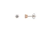 Ohrschmuck 925 Silber rose vergoldet Zirkonia 6...
