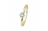 Ring 925 Silber gelb vergoldet Zirkonia 6 Krappen-Fassung