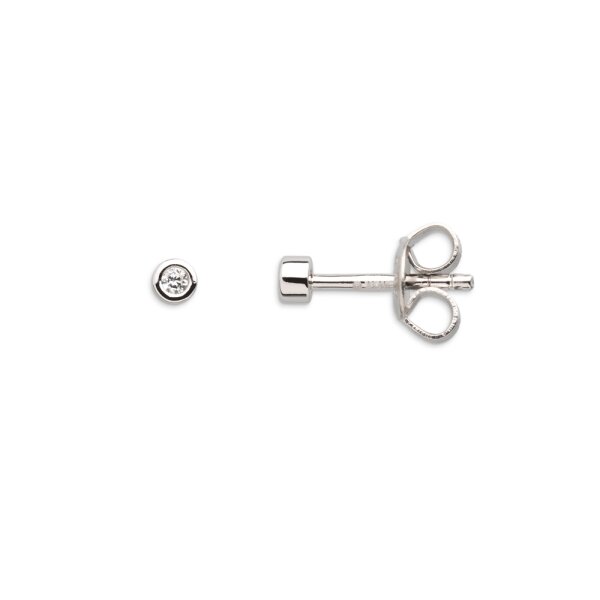 Ohrschmuck 925 Silber rhodiniert Zirkonia Zargenfassung