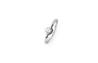 Ring 925 Silber rhodiniert Zirkonia Zargenfassung
