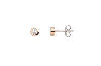 Ohrschmuck 925 Silber rose vergoldet Zirkonia Zargenfassung