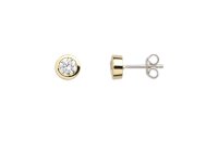 Ohrschmuck 925 Silber gelb vergoldet Zirkonia Zargenfassung
