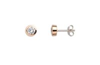 Ohrschmuck 925 Silber rose vergoldet Zirkonia Zargenfassung