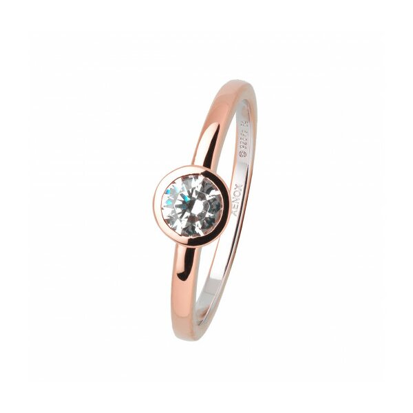 Ring 925 Silber rose vergoldet Zirkonia Zargenfassung