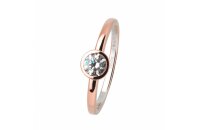 Ring 925 Silber rose vergoldet Zirkonia Zargenfassung