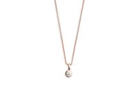 Halsschmuck 925 Silber rose vergoldet Zirkonia Zargenfassung