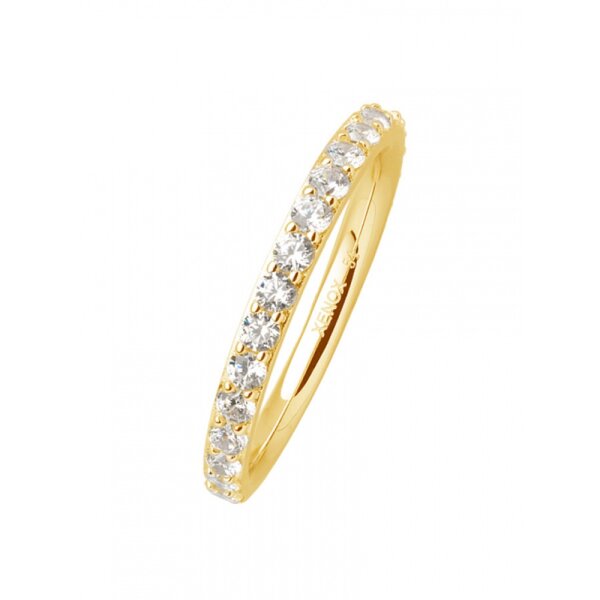 Ring 925 Silber gelb vergoldet Zirkonia Memoire