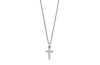 Halsschmuck 925 Silber rhodiniert Zirkonia Kreuz