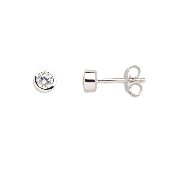 Ohrschmuck 925 Silber rhodiniert Zirkonia