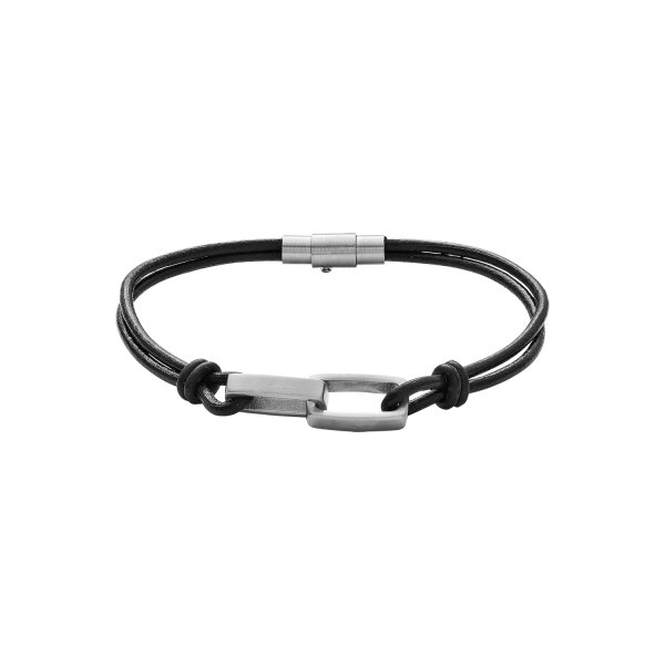 Armschmuck Edelstahl/Leder 21cm