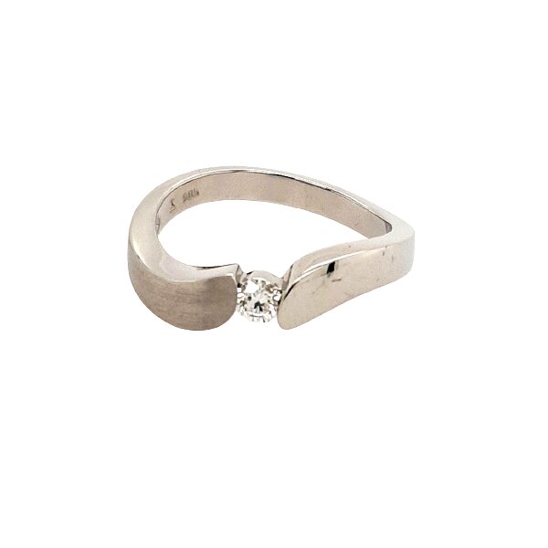 Ring 14 Karat Weissgold Brillant 0,14ct
