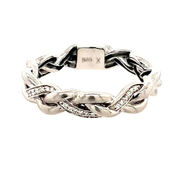 Ring 14 Karat Weissgold Brillant 0,045ct