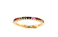 Ring 14 Karat Gelbgold Saphire&Tsavorit&Rubine&Iolithe