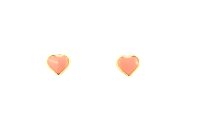Ohrschmuck 14 Karat Gelbgold mit rosa Herzen