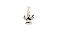 Anh&auml;nger 14 Karat Weissgold Schutzengel mit Zirkonia