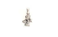 Anh&auml;nger 14 Karat Weissgold Schutzengel mit Zirkonia