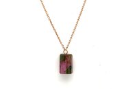 Halsschmuck 18 Karat Rotgold Diamant 0,06ct Turmalin