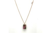 Halsschmuck 18 Karat Rotgold Diamant 0,06ct Turmalin