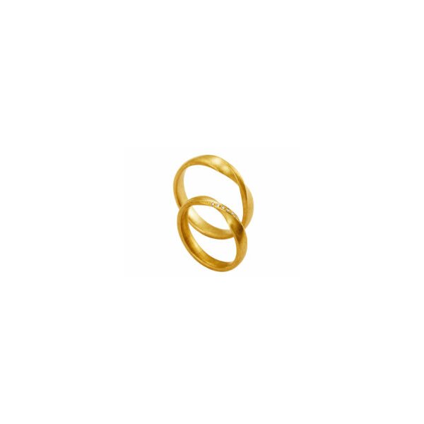 Ring "extraordinary" 14 Karat Gelgbold 5 Brillanten 0,0125ct