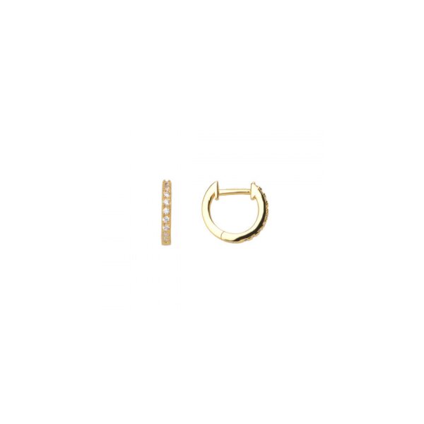 Ohrschmuck 925 Silber gelb vergoldet Zirkonia Kreolen