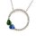 Halsschmuck 18 Karat Weissgold Brillanten,Tsavorit,Saphir