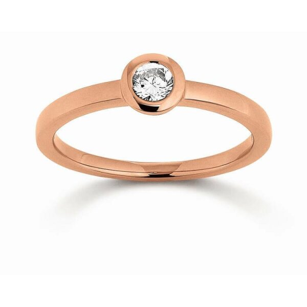 Ring 925 Silber rotvergoldet Zirkonia