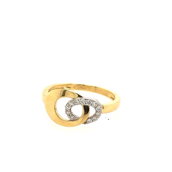 Ring 18 Karat Gelb-/Weissgold Brillanten 0,13ct