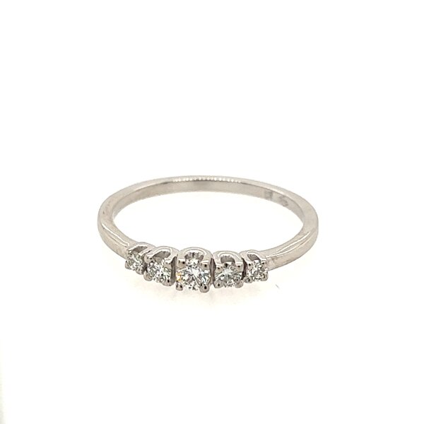 Ring 18 Karat Weissgold 5 Brillanten 0,25ct G si