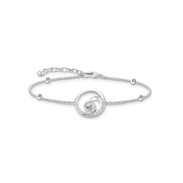 Armschmuck 925 Silber Welle mit weissen Zirkonia
