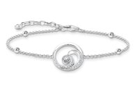 Armschmuck 925 Silber Welle mit weissen Zirkonia