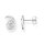Ohrschmuck 925  Silber Welle mit weissen Steinen