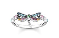 Ring 925 Silber Libelle mit bunten Steinen