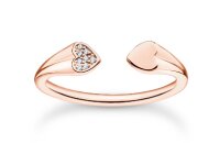Ring 925 Silber Ros&eacute;rgold Herzen mit Zirkonia
