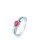 Ring 18 Karat Weissgold Rubin 0,49ct Brillanten 0,08ct