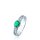 Ring 18 Karat Weissgold Smaragd 0,38ct Brillanten 0,15ct