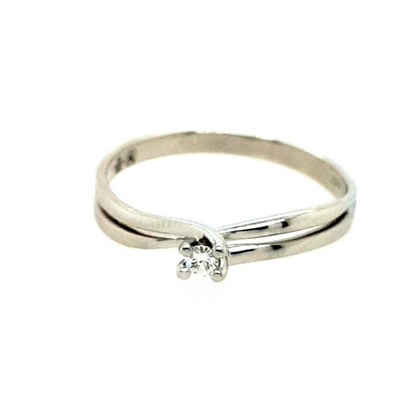 Ring 18 Karat Weissgold Brillant 0,04ct