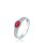 Ring 18 Karat Weissgold Rubin 0,45ct Brillant 0,15ct