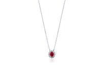 Halsschmuck 18 Karat Weissgold Rubin 0,46ct Brillanten...